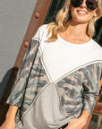 e Luna PLUS Camo Color Block Top