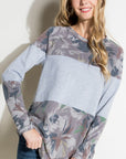 e Luna Floral Mixed Terry Tunic