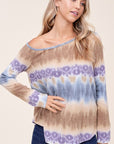 e Luna Cozy Tie Dye Print One Shoulder Top