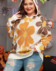 Women Knitted Drawstring Hooded Plus Size Sweater