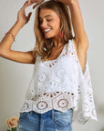 ADORA Crochet Wide Strap Knit Cover Up