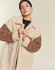 Plus Jade by Jane Colorblock Sherpa Jacket