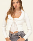 HYFVE Miss Mesmerize Fur Trim Ribbed Cardigan - Online Only