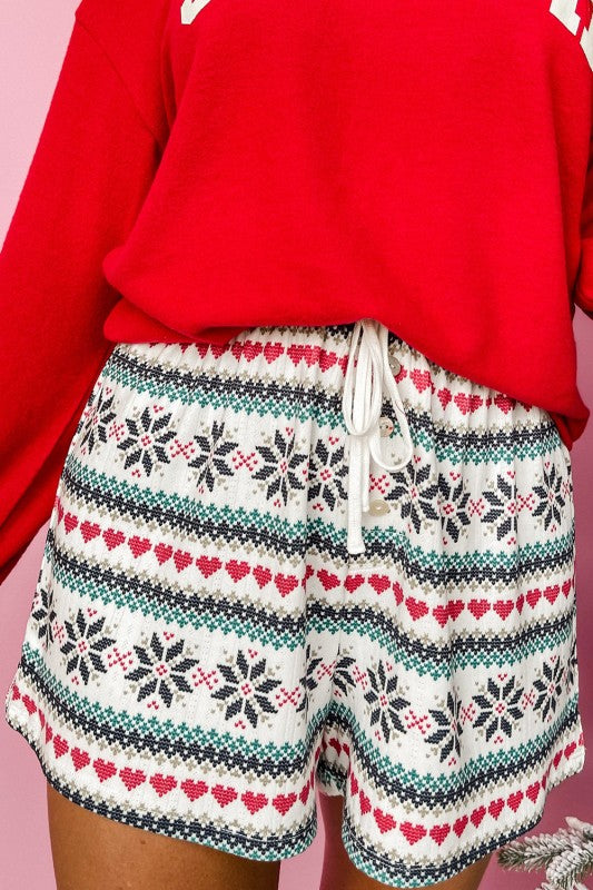 Christmas SLEIGH Top and  Snowflake Shorts Set