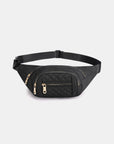Zenana Quilted Multi Pocket Waist Belt Bag