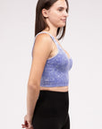 Zenana Washed Ribbed Cropped V-Neck Tank Top