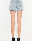 Kancan Distressed High Waist Denim Shorts with Pockets