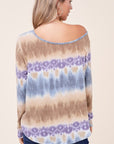 e Luna Cozy Tie Dye Print One Shoulder Top