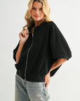 JOH | Katy Stretch Knit Crepe Zipper Jacket