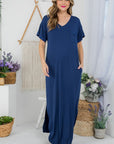 e Luna PLUS Solid Rhinestone Maxi Dress