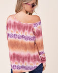 e Luna Cozy Tie Dye Print One Shoulder Top