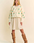 Davi & Dani Floral Pattern Button Down Cardigan