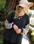 e Luna Animal Mixed Volume Sleeve Top