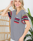 e Luna PLUS Multi Striped Boxy Top