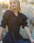 Long Way Home Cotton Midi Dress in Blue Nights