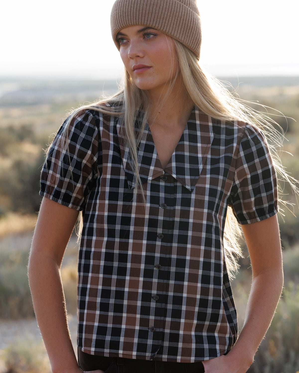 Classic Plaid Cotton Short Sleeve Button Down Shirt