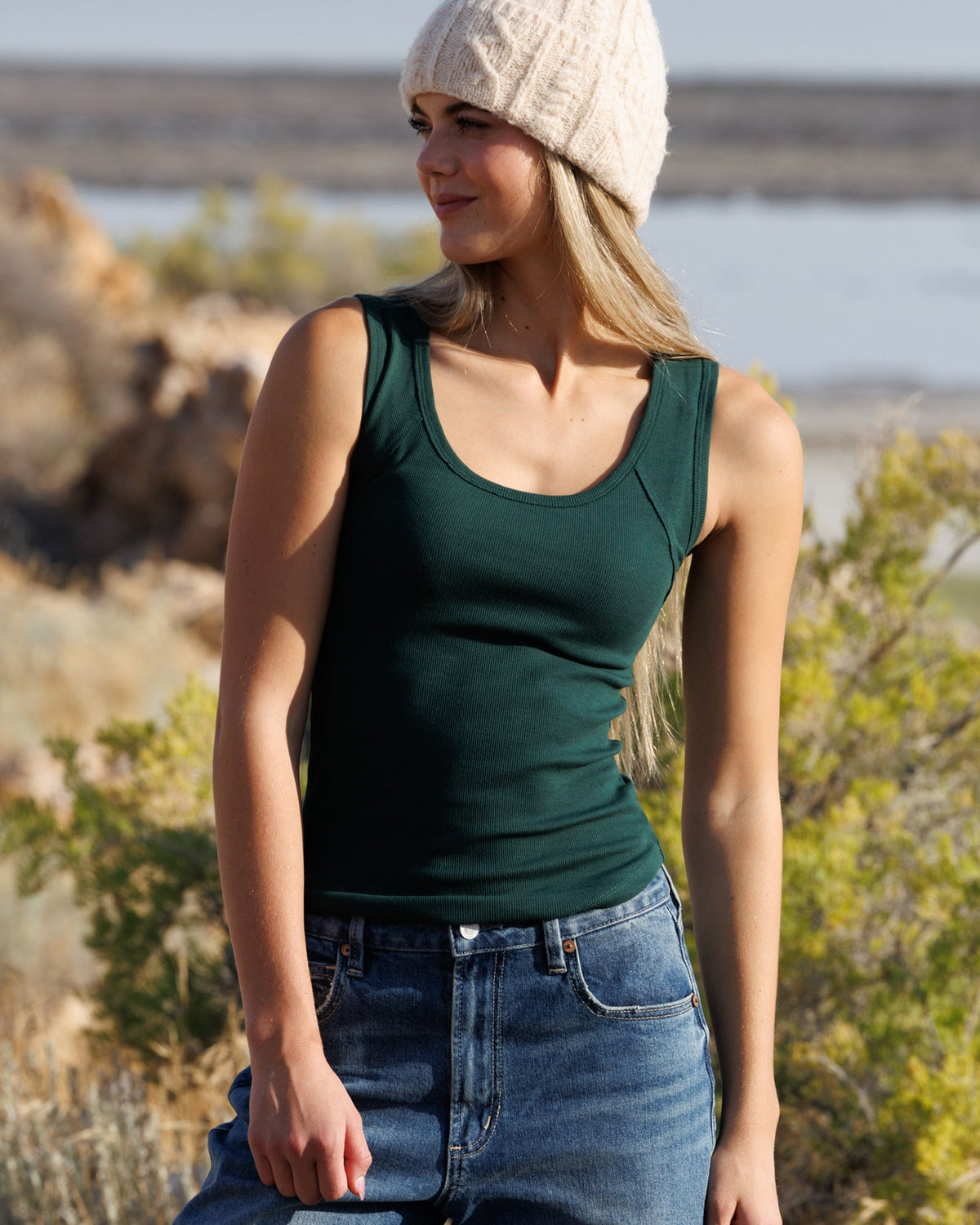 Everyday Ribbed Scoop Neck Tank
