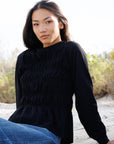 Black Beauty Smocked Peplum Top