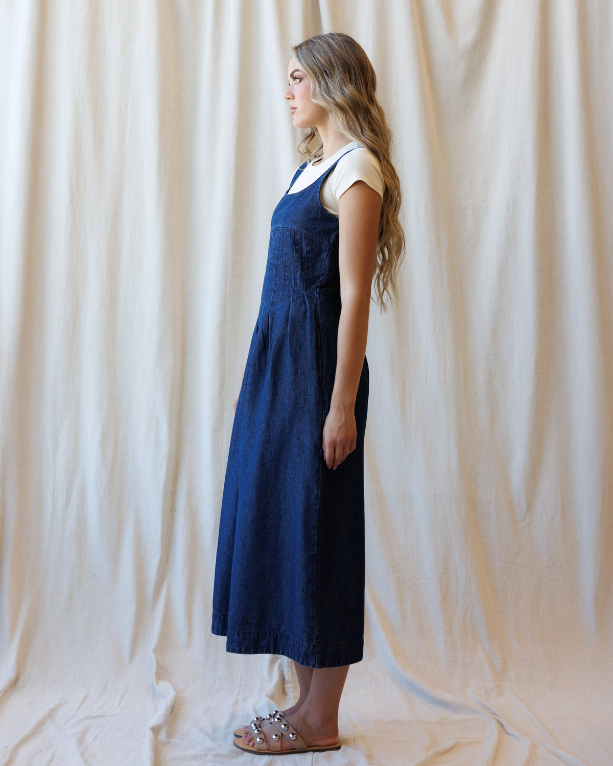 Best Ever Denim Maxi Dress – Smocked Back & Pockets