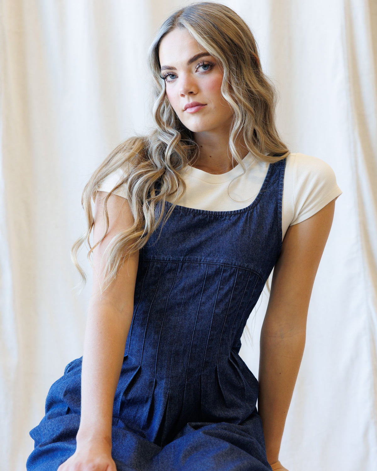 Best Ever Denim Maxi Dress – Smocked Back & Pockets