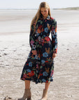 Wheatland Navy Floral Maxi Dress