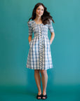 Oxford Blue Plaid Smocked Dress
