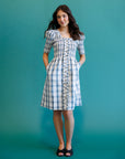 Oxford Blue Plaid Smocked Dress