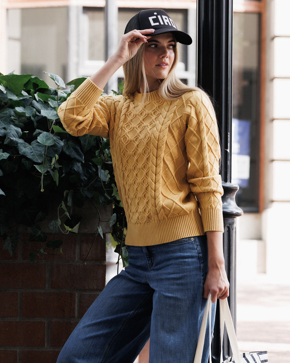 Glow On Cable Knit Sweater in Fall Leaf