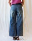 Tint Navy High-Rise Seam Detail Wide-Leg Jeans
