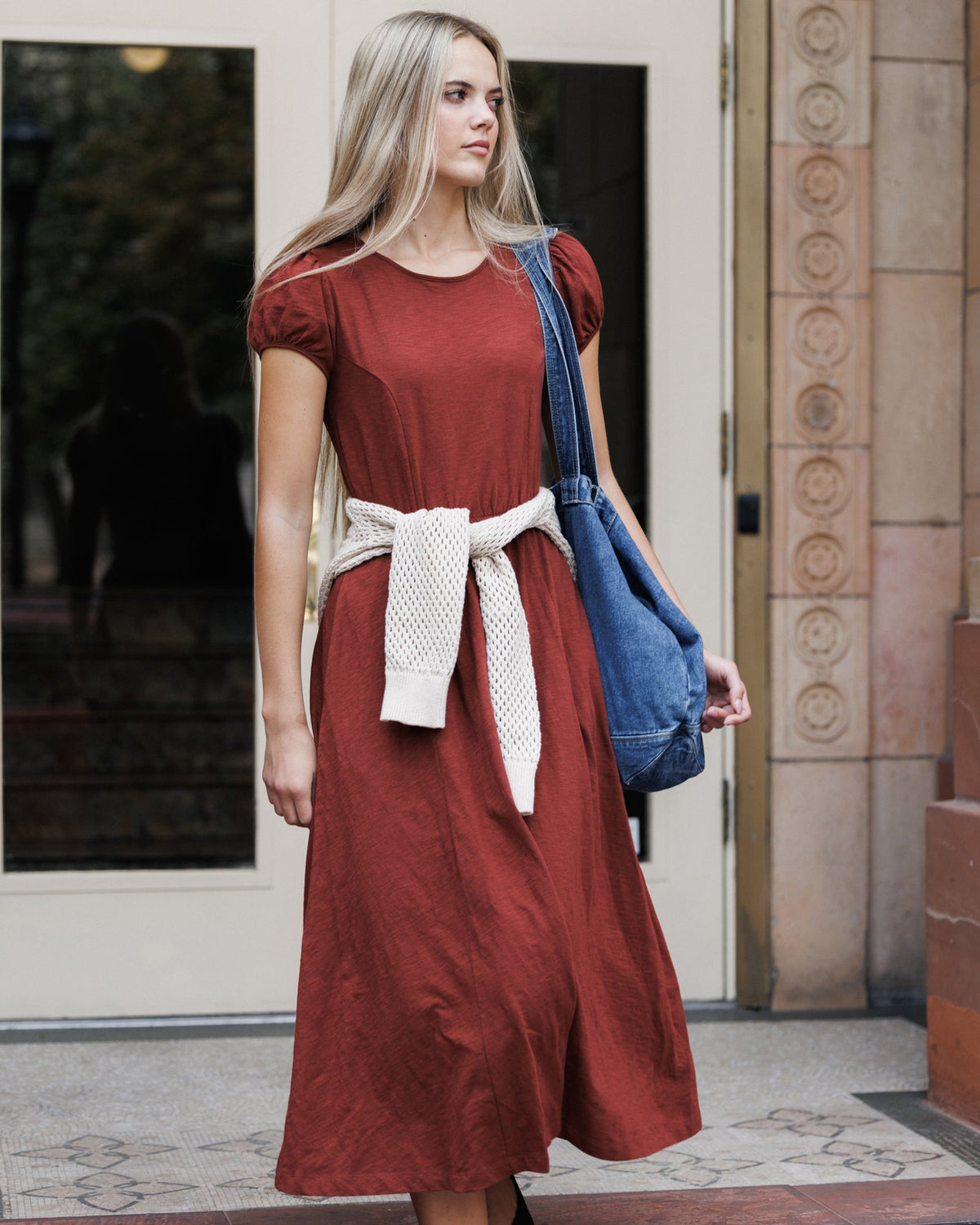 Sugar & Spice Puff Sleeve Maxi Dress