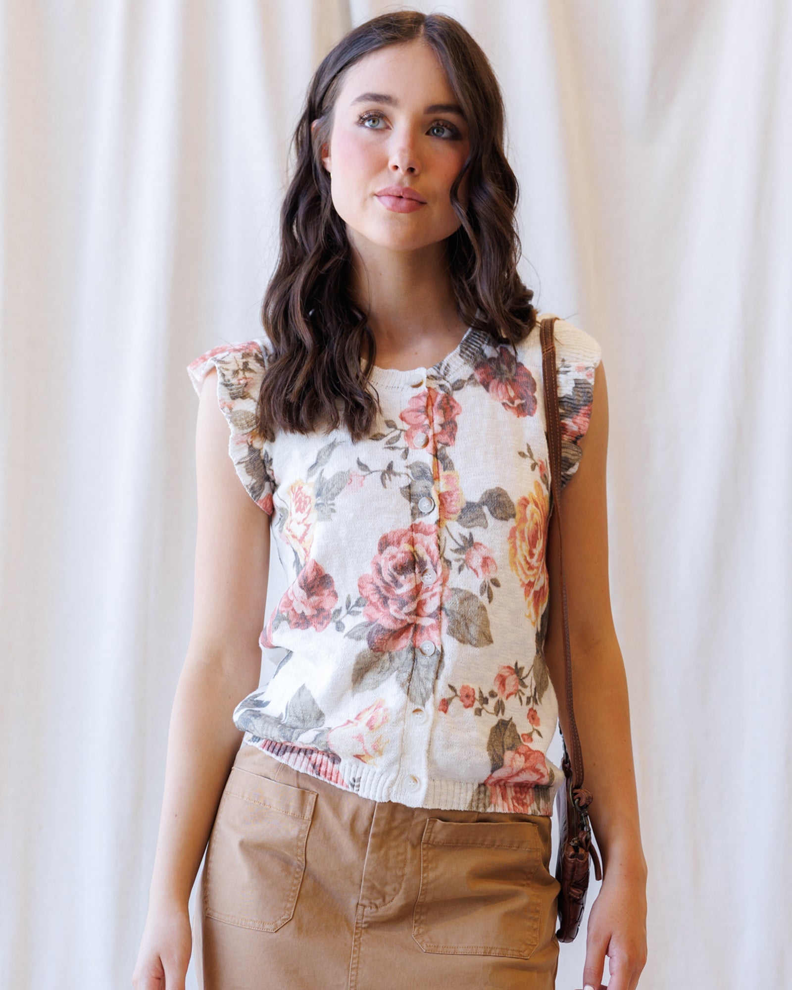 Good Call Cream Rose Floral Cardigan