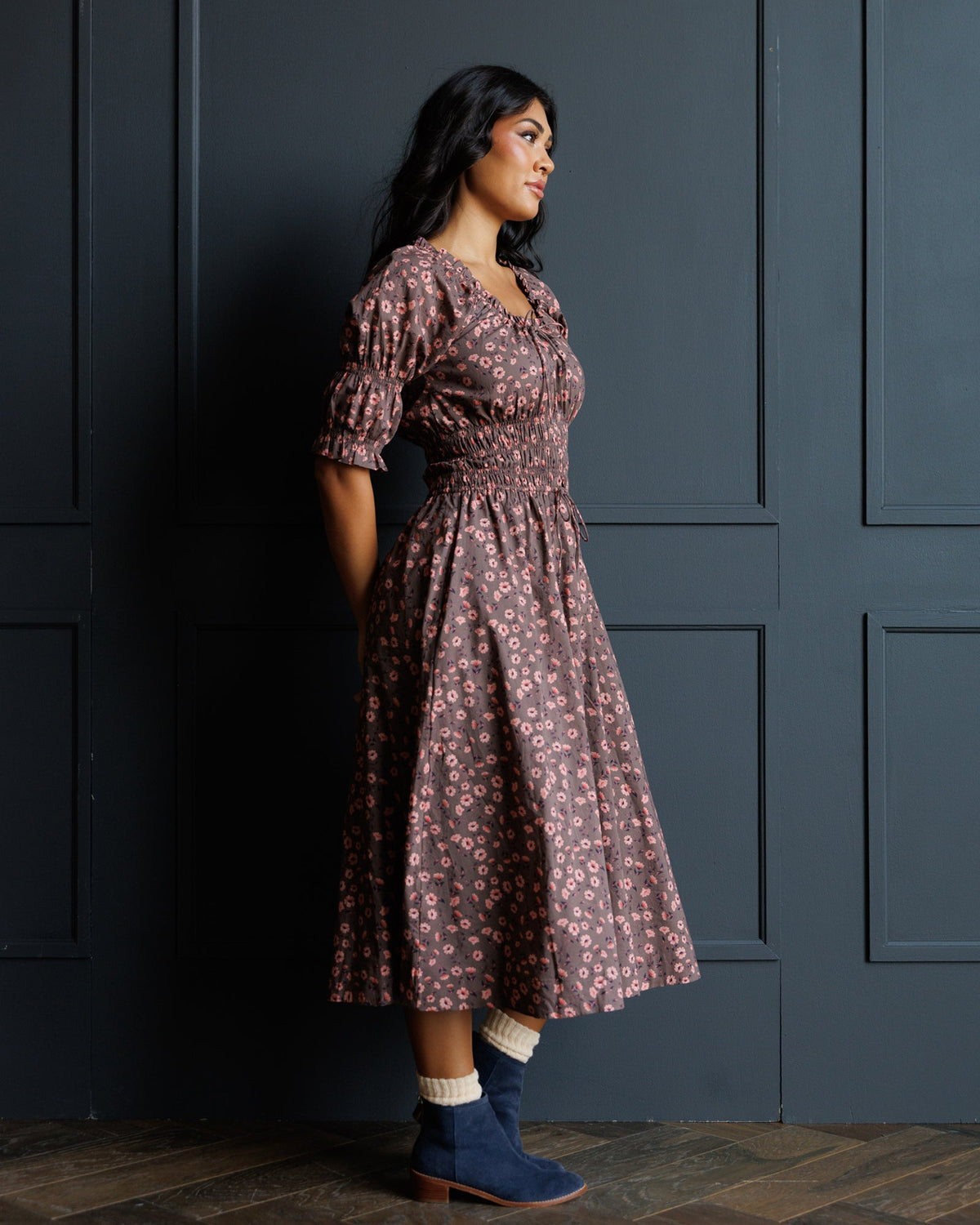 Long Way Home Floral Cotton Midi Dress