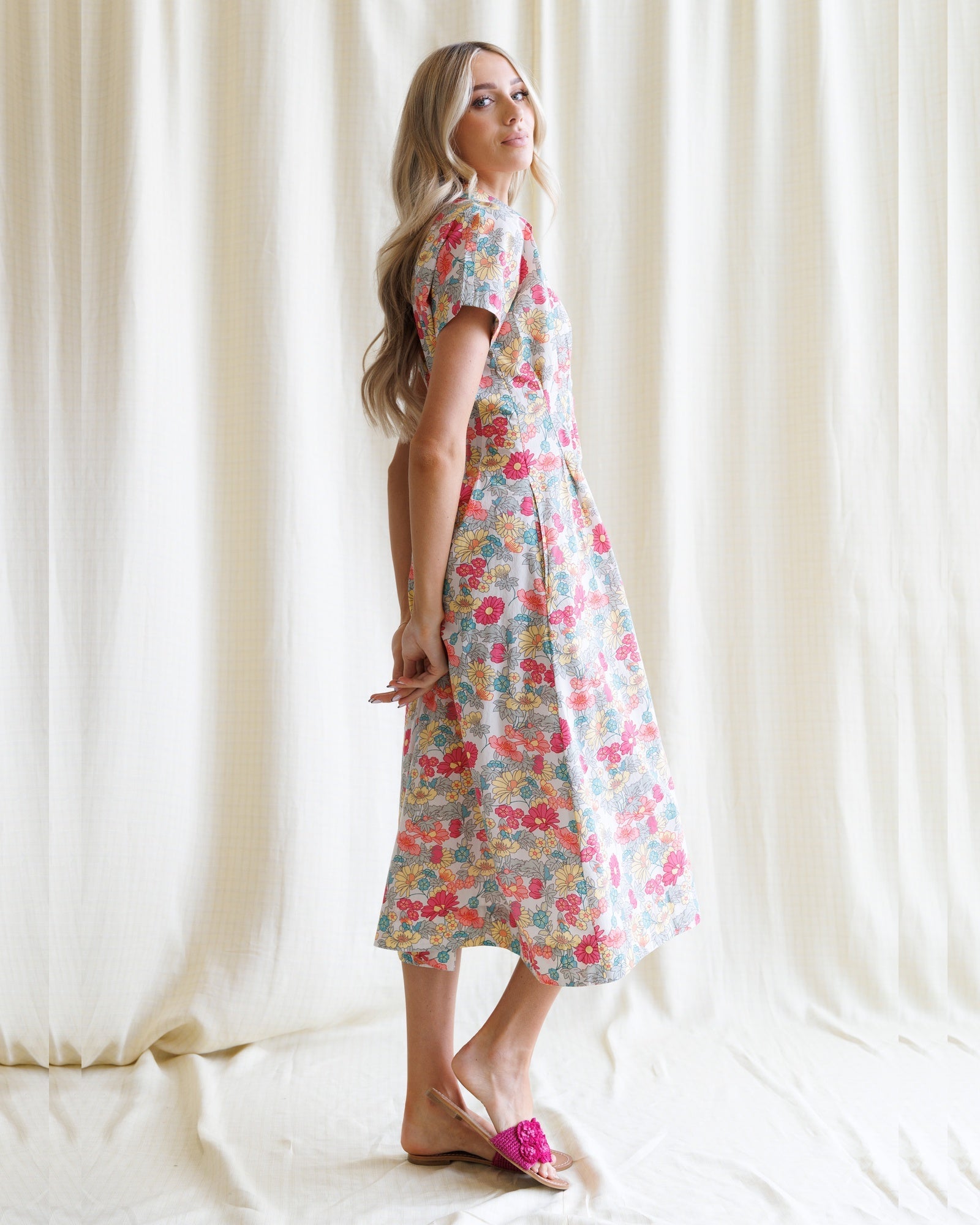 Romantic Pleated Shirtdress