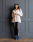 Hometown Cream Lace Peplum Zip-Up Hoodie