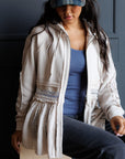 Hometown Cream Lace Peplum Zip-Up Hoodie