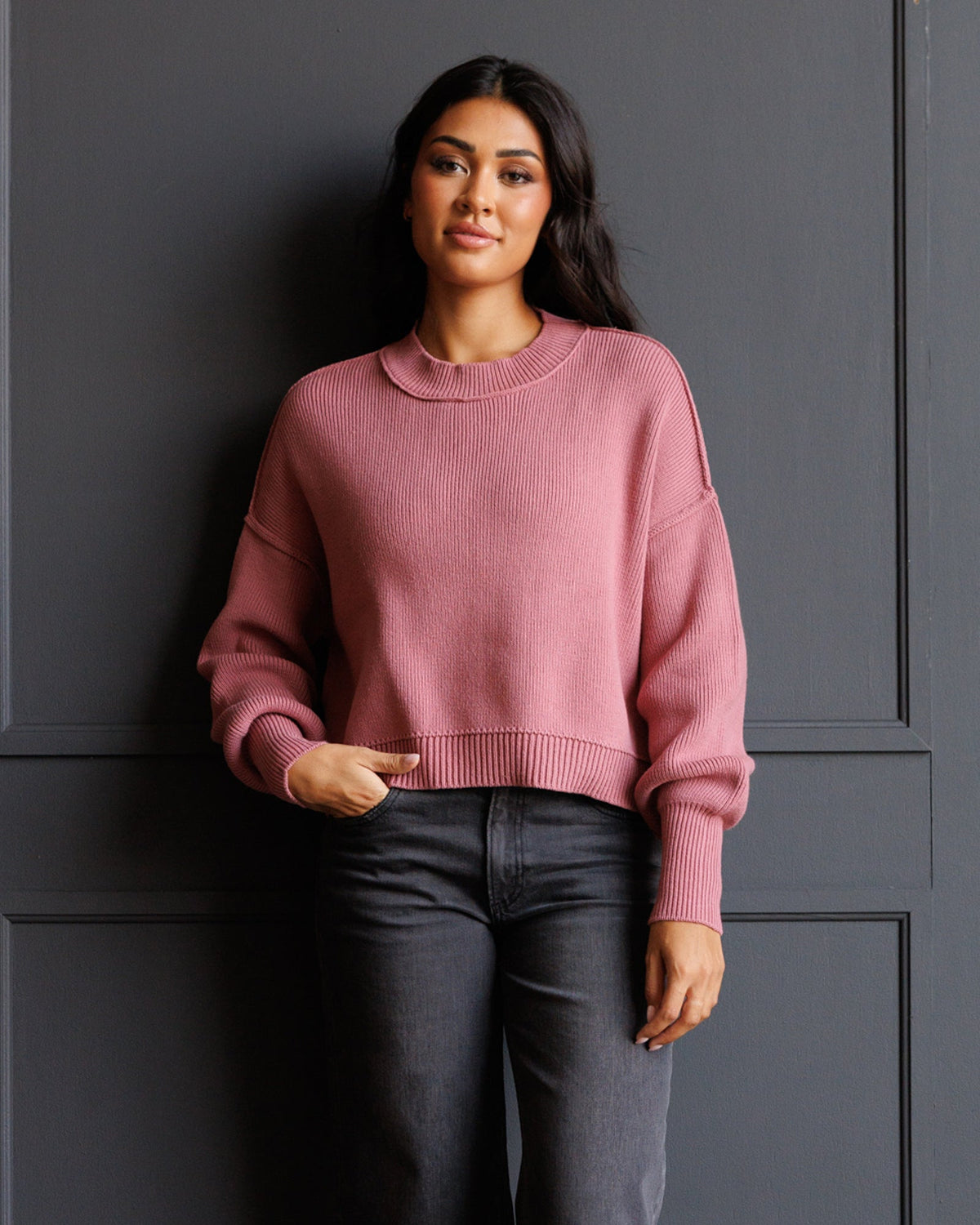 The Best Dusty Rose Crewneck Sweater