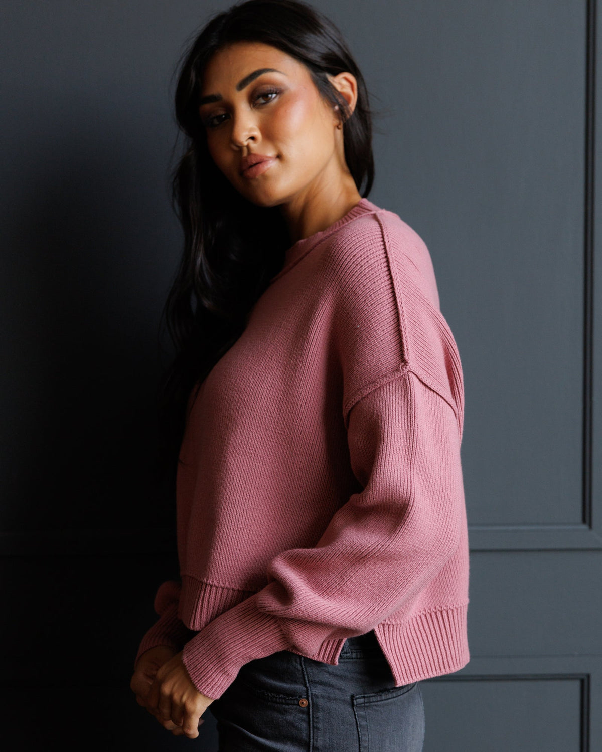 The Best Dusty Rose Crewneck Sweater