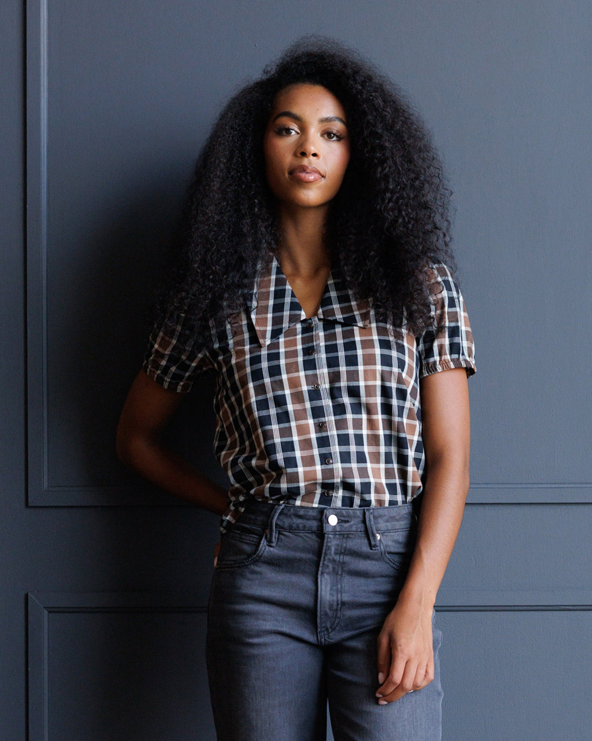 Classic Plaid Cotton Short Sleeve Button Down Shirt
