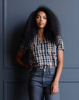 Classic Plaid Cotton Short Sleeve Button Down Shirt