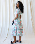 Complimentary Colors Floral Cotton Midi Dress