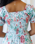 Complimentary Colors Floral Cotton Midi Dress