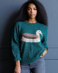Field Duck Motif Knit Sweater