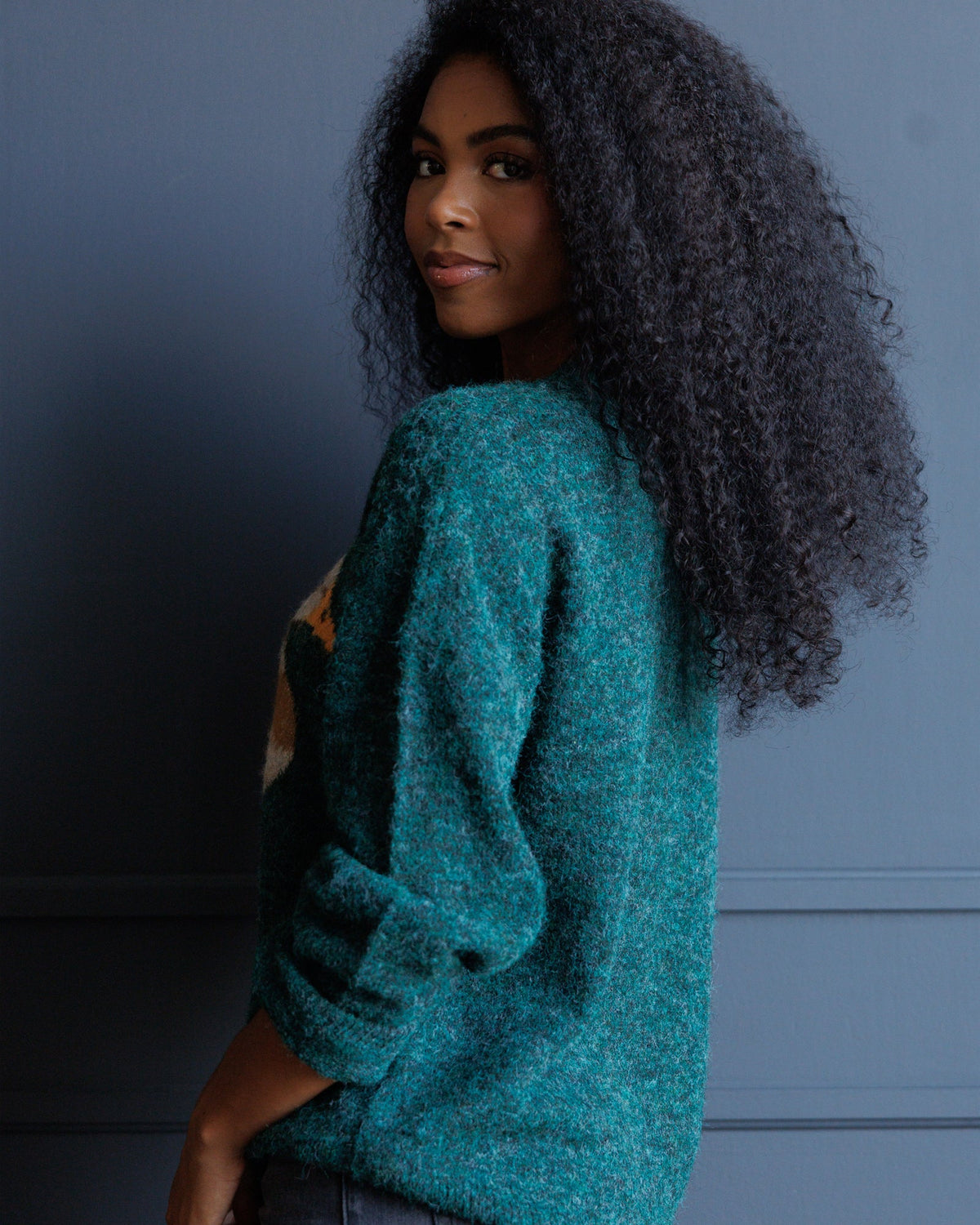 Field Duck Motif Knit Sweater