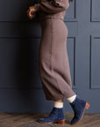 Carpe Diem Straight Midi Skirt in Coffee Quartz