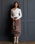 Carpe Diem Straight Midi Skirt in Coffee Quartz