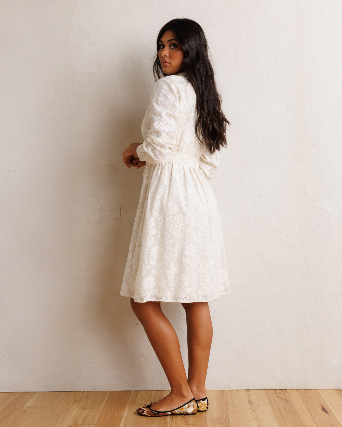 Downeast Vineyard Vibes Lace Shirt Dress
