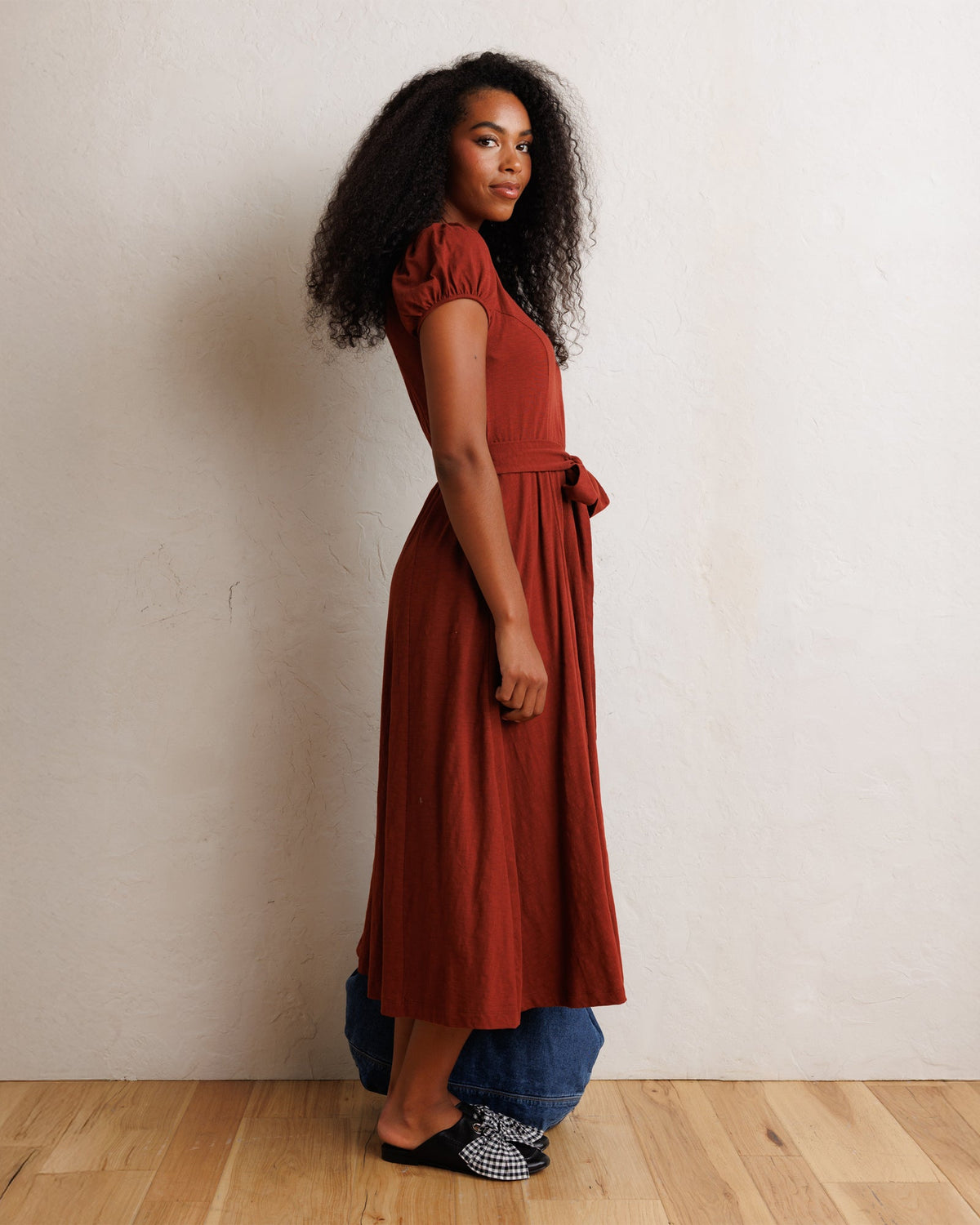 Sugar & Spice Puff Sleeve Maxi Dress