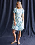 Bluebell Blue Floral A-Line Dress