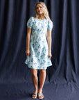 Bluebell Blue Floral A-Line Dress