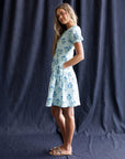 Bluebell Blue Floral A-Line Dress
